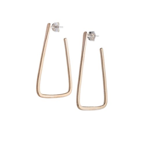 gold geometric hoop earrings by betsy iya nama