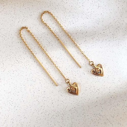 heart gold threader earring 530314