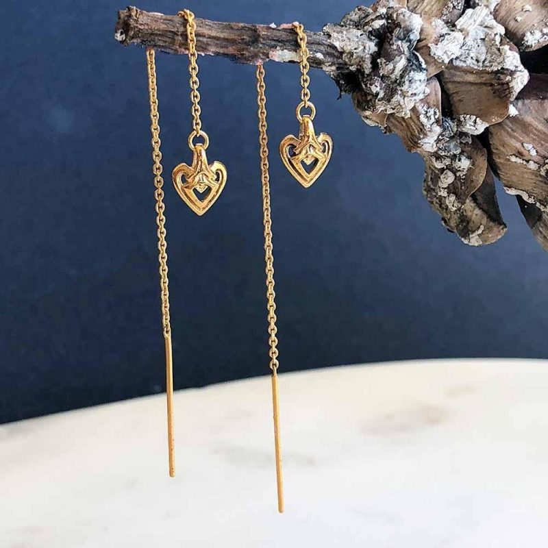 heart gold threader earring 584542