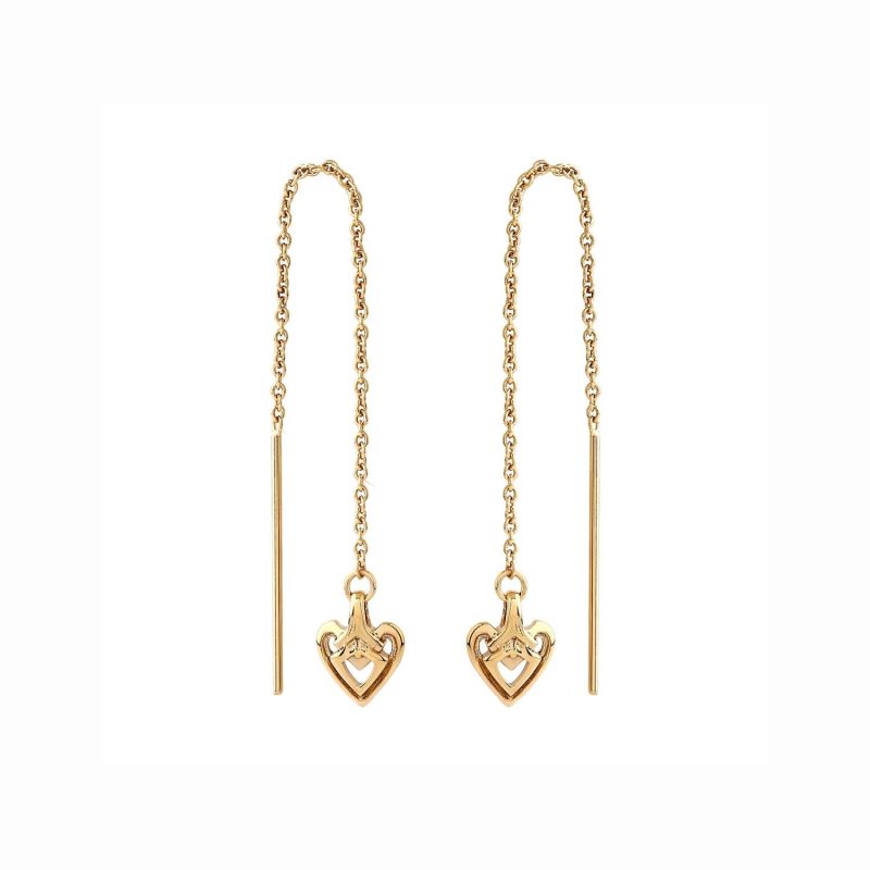 heart gold threader earring 678006