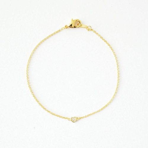 heart cz bracelet gold 1