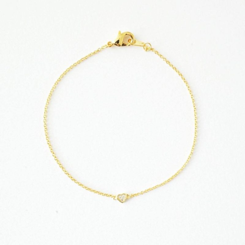 heart cz bracelet gold 1