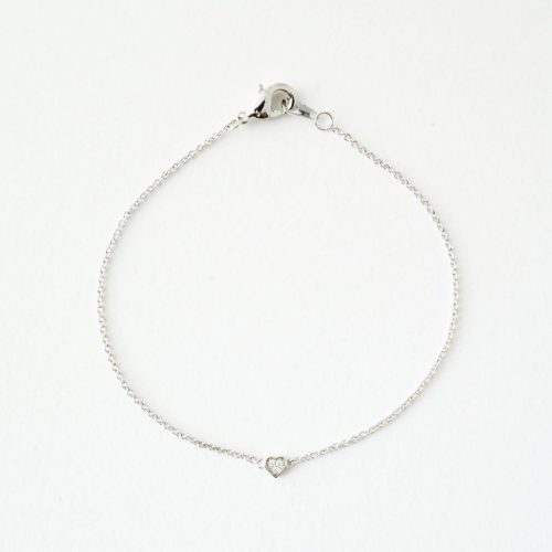 heart cz bracelet silver 1