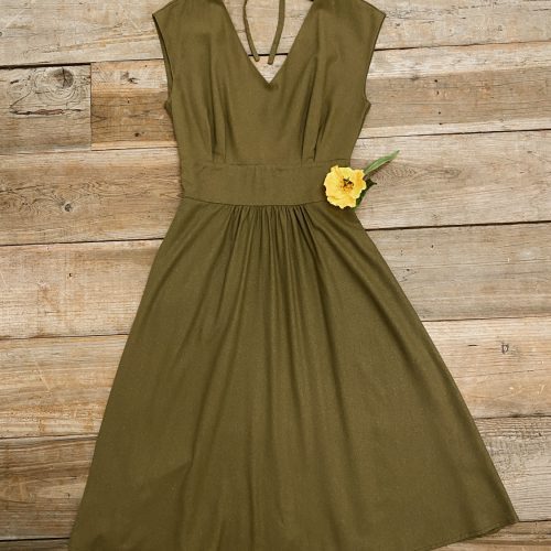 joy dress field day olive green flat