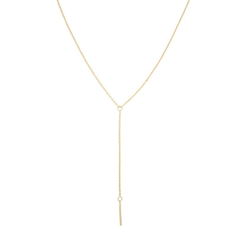 lariat bar necklace gold 1