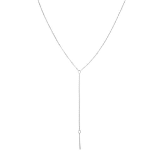 lariat bar necklace silver 1