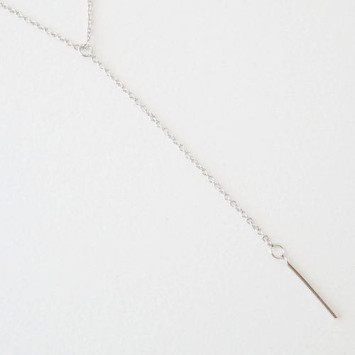 lariat bar necklace silver 2