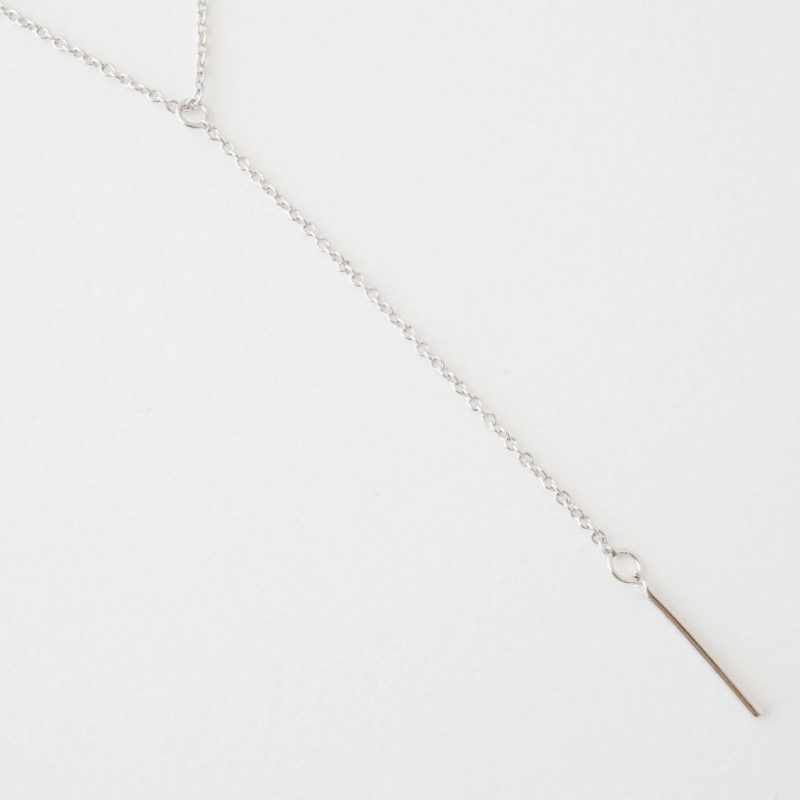 lariat bar necklace silver 2