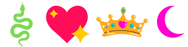 emoji snake heart crown moon