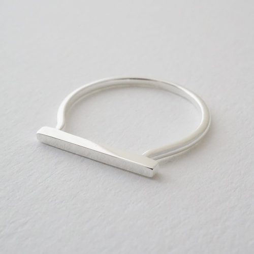 long bar ring silver 2