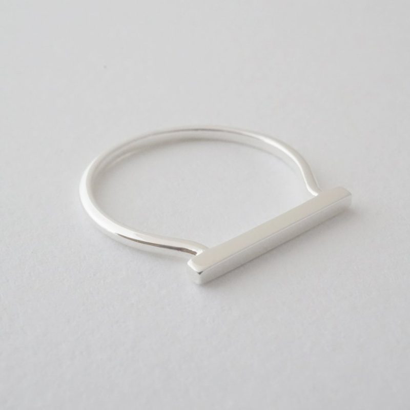 long bar ring silver 3