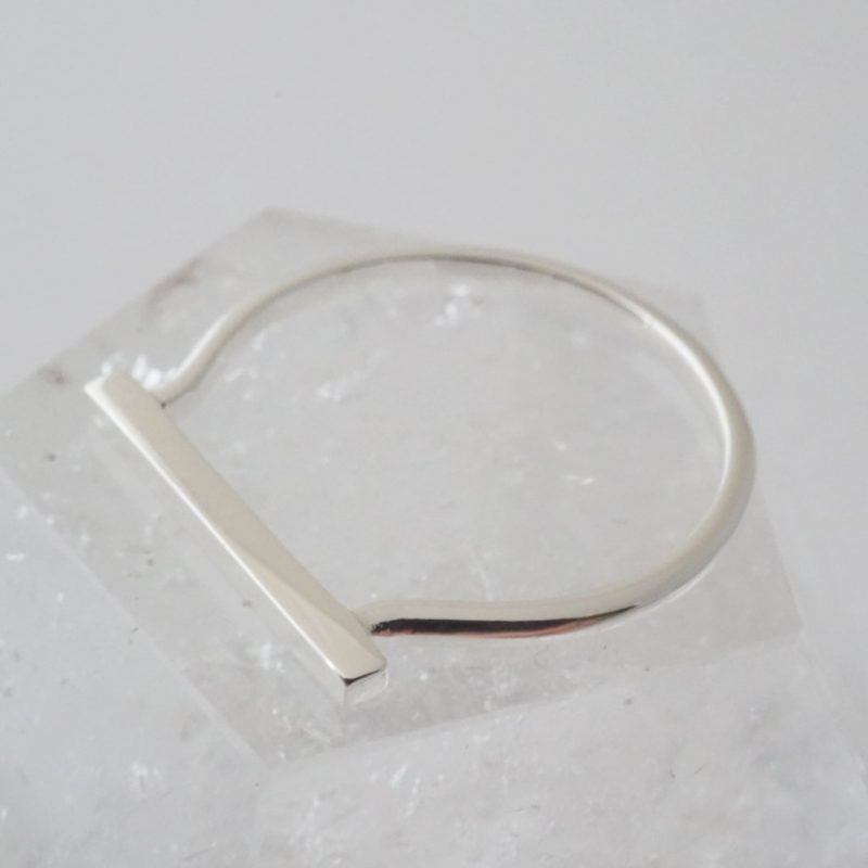 long bar ring silver 4