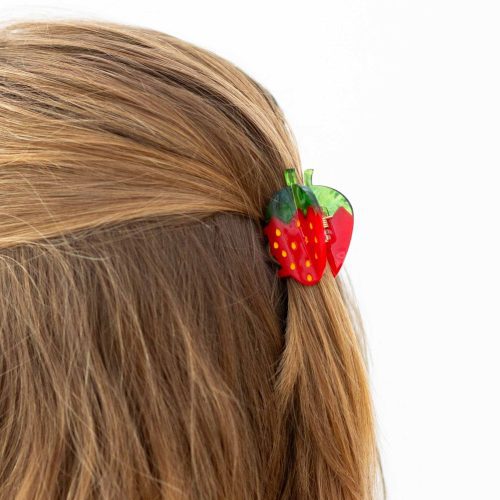 mini red strawberry hair claw accessories jenny lemons 714432