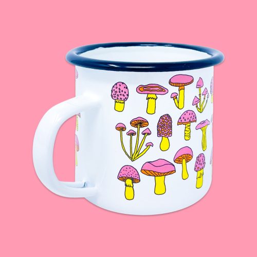 mushrooms enamel mug home goods jenny lemons 267454