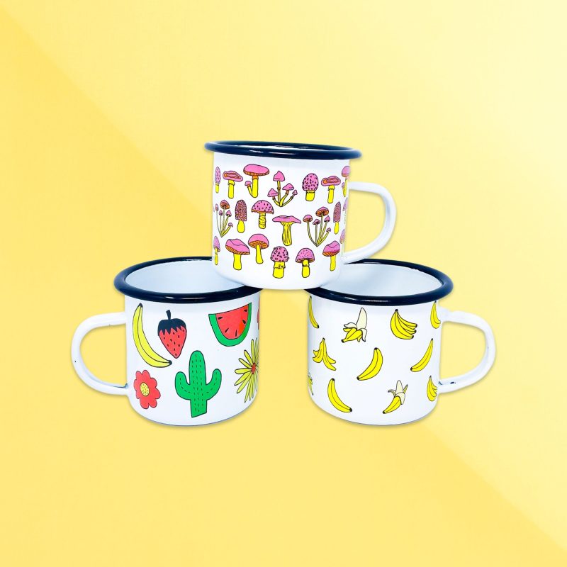 mushrooms enamel mug home goods jenny lemons 285859