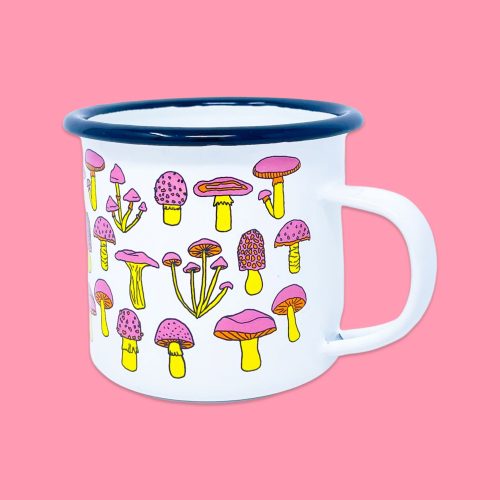 mushrooms enamel mug home goods jenny lemons 947991