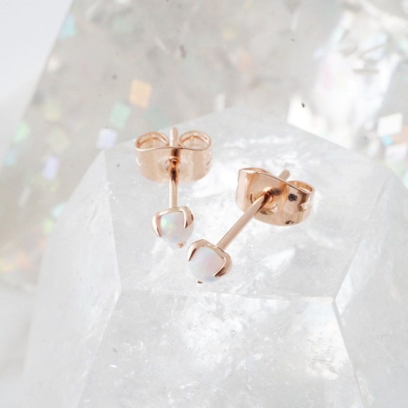 opal studs rose 4