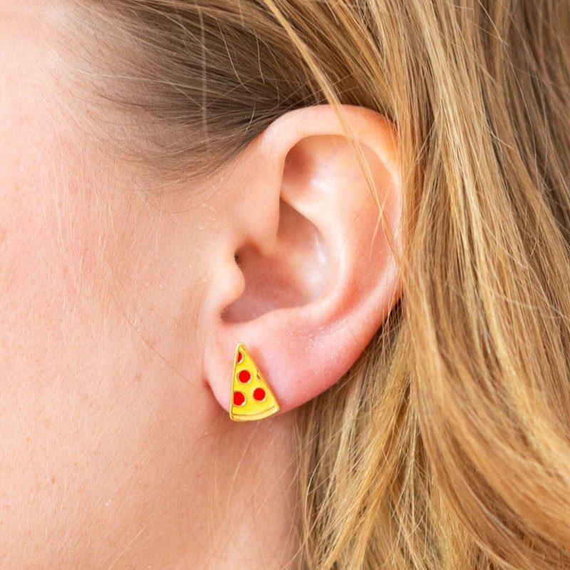 pizza enamel earrings jewelry jenny lemons 900532