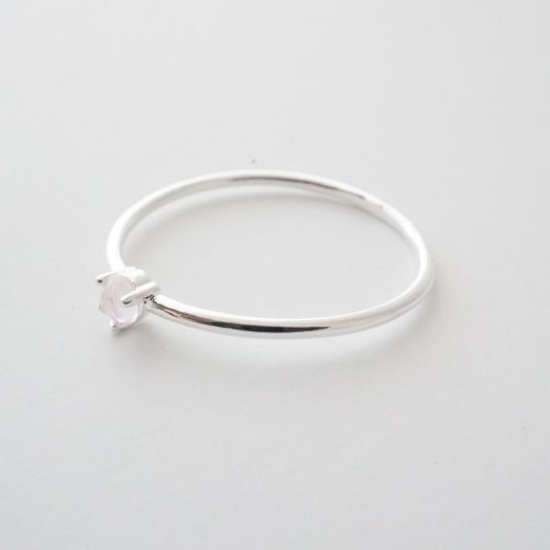 rose quartz ring silver 2