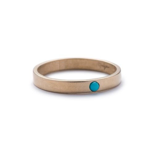 runa ring kingman turquoise cabochon bronze front by betsy iya