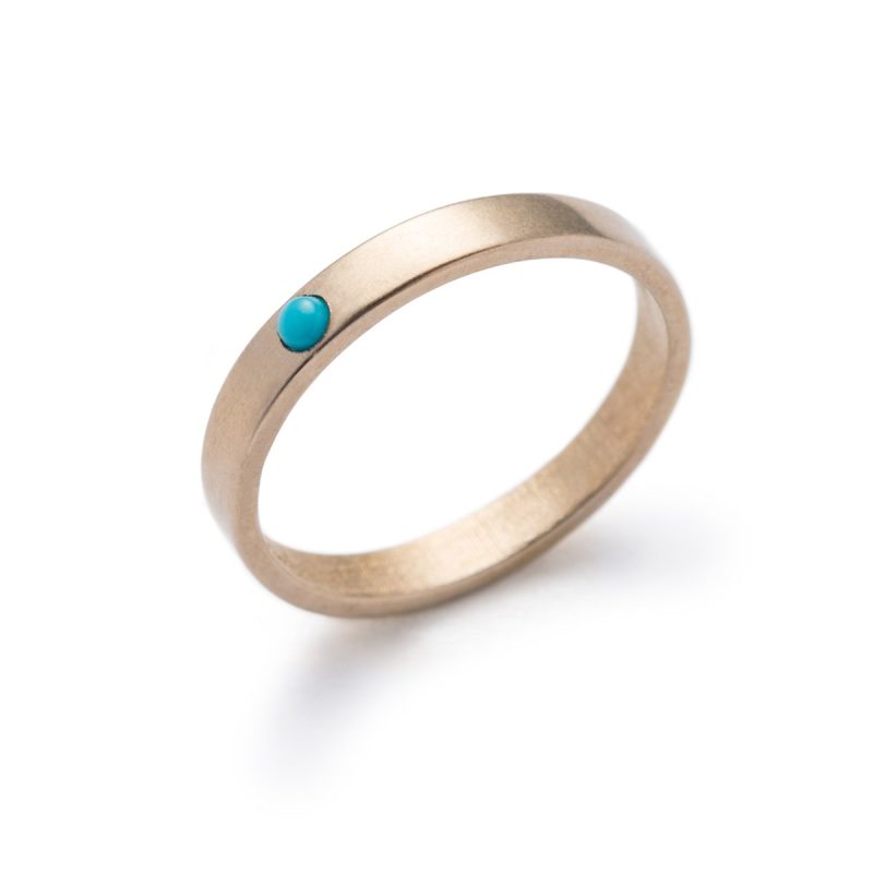 runa ring kingman turquoise cabochon bronze side by betsy iya