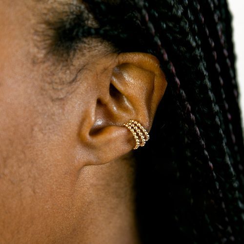 shimmer dot ear cuff gold om 2