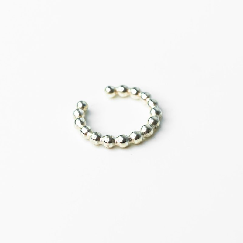 shimmer dot ear cuff silver 2