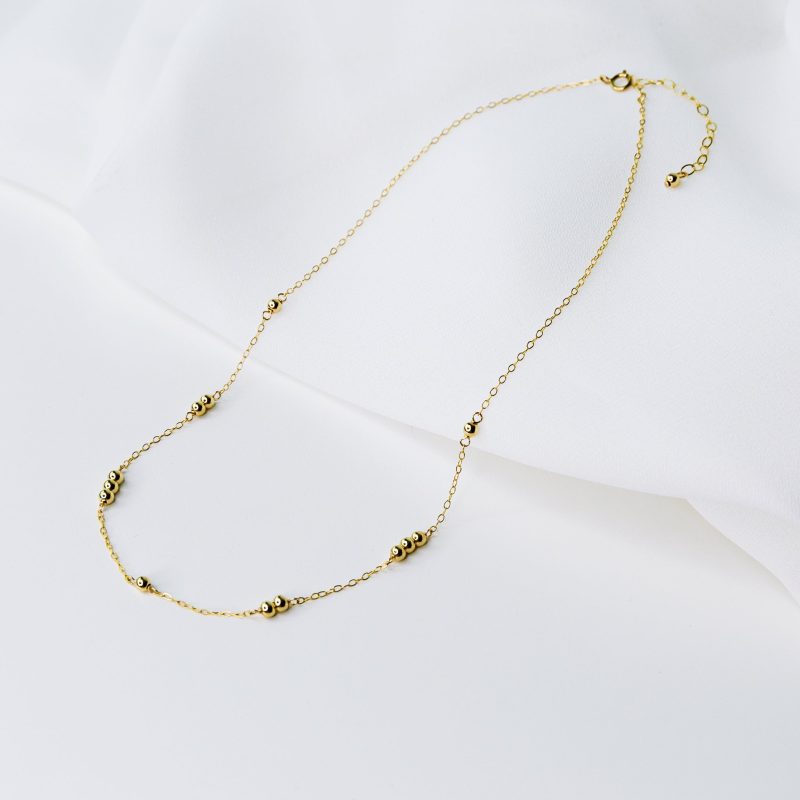 shimmer dot satellite choker gold 2