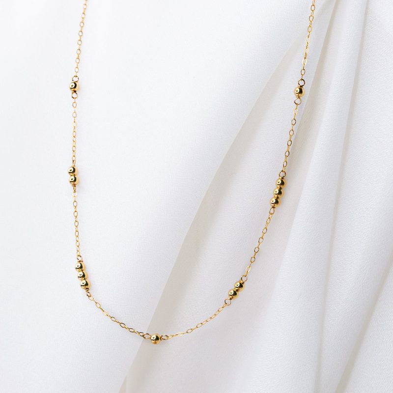 shimmer dot satellite choker gold 3