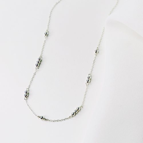 shimmer dot satellite choker silver 1