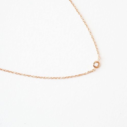 single bezel necklace rose 2