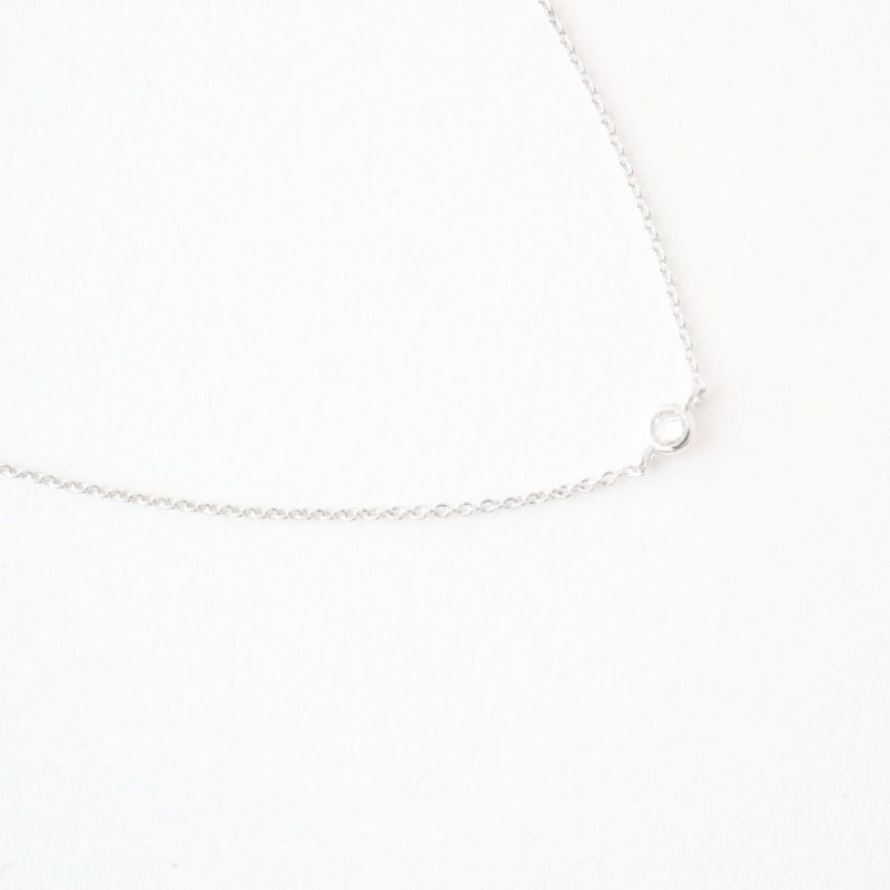 single bezel necklace silver 2