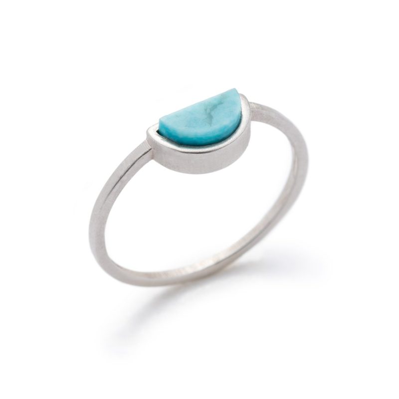 sisa ring semicircle kingman turquoise silver side by betsy iya