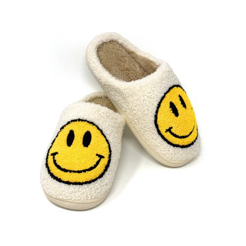 slippers Smiley White