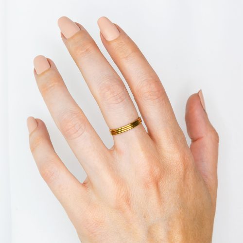 smooth stacking ring gold 03