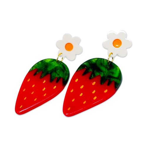 strawberries and flowers earrings jewelry jenny lemons 256581