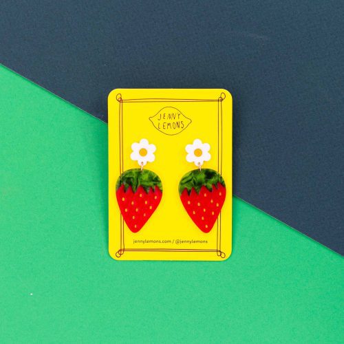 strawberries and flowers earrings jewelry jenny lemons 335328