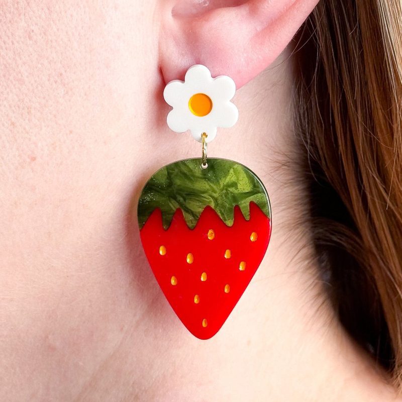 strawberries and flowers earrings jewelry jenny lemons 342077