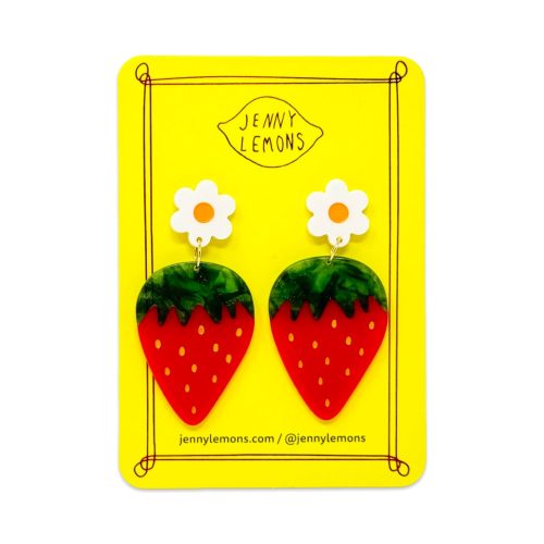 strawberries and flowers earrings jewelry jenny lemons 581619