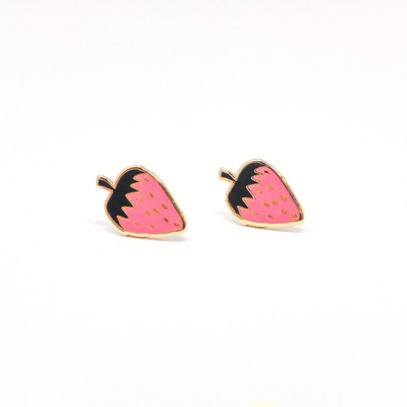 strawberry enamel earring earrings jenny lemons 223197