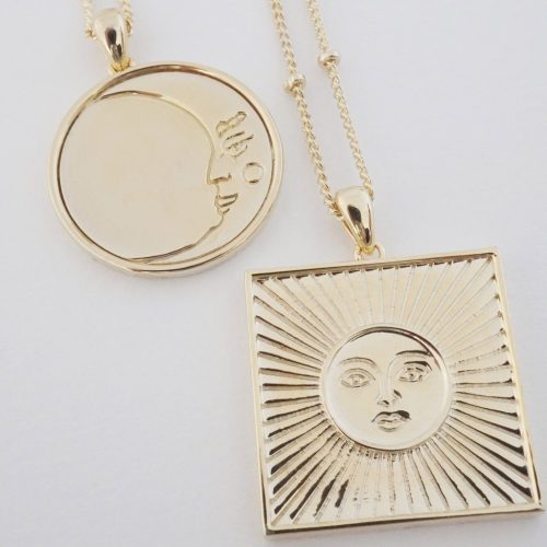 sun and moon necklaces together