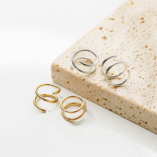 tiny twist double hoop earrings duo fl 01