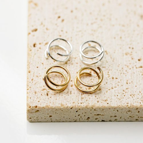 tiny twist double hoop earrings duo fl 03