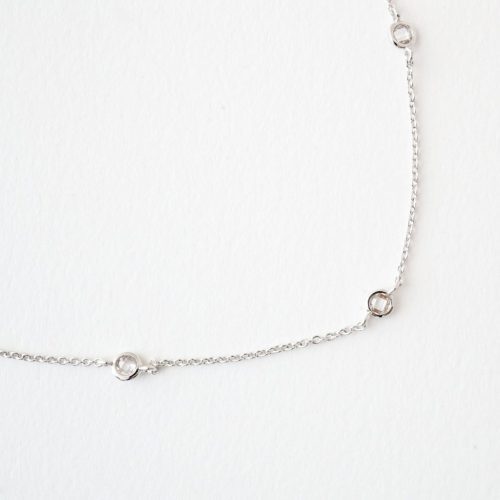 triple bezel necklace silver 2