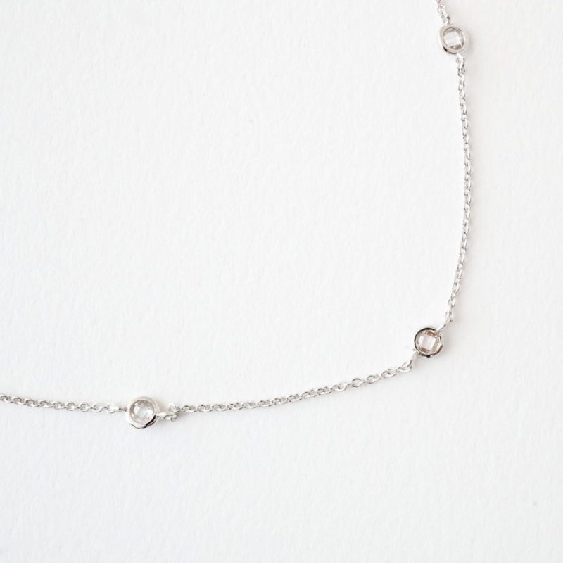 triple bezel necklace silver 2