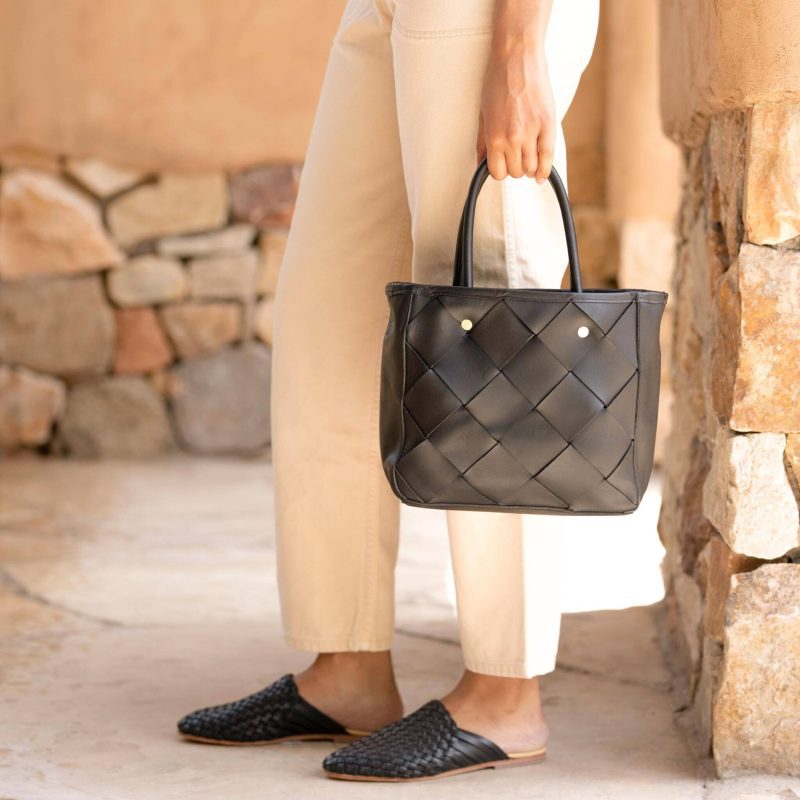 wa woven satchel black 1