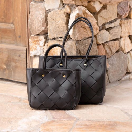 wa woven tote black 5