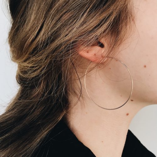 weightless essential medium hoops 14k gold fill 4